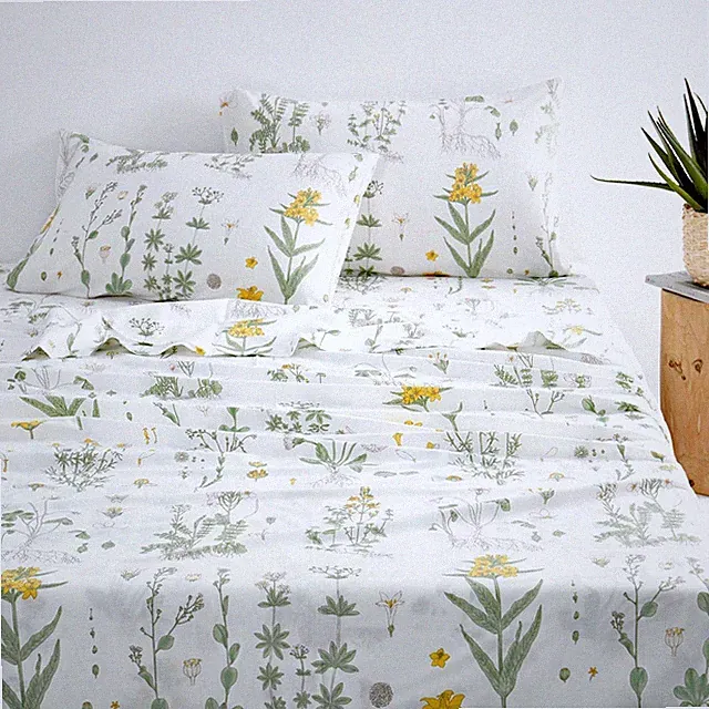 Queen Size Bed Sheets 4-Piece Sheet Set Floral Shabby Chic WAKE IN CLOUD