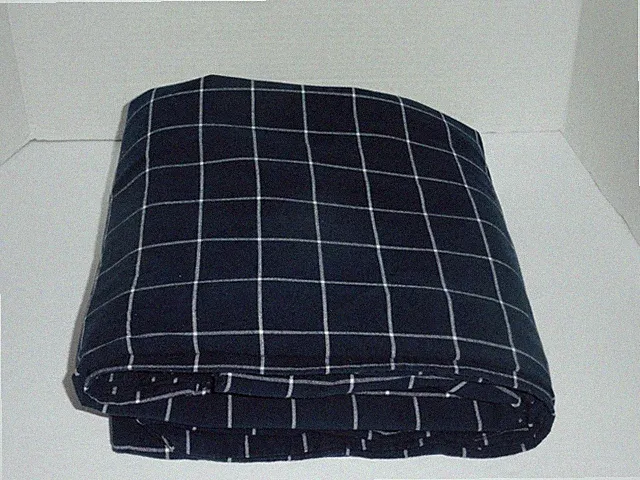 Wake In Cloud 100% Cotton Duvet Cover Plaid Checkered Twin, Navy Blue 64"x90"
