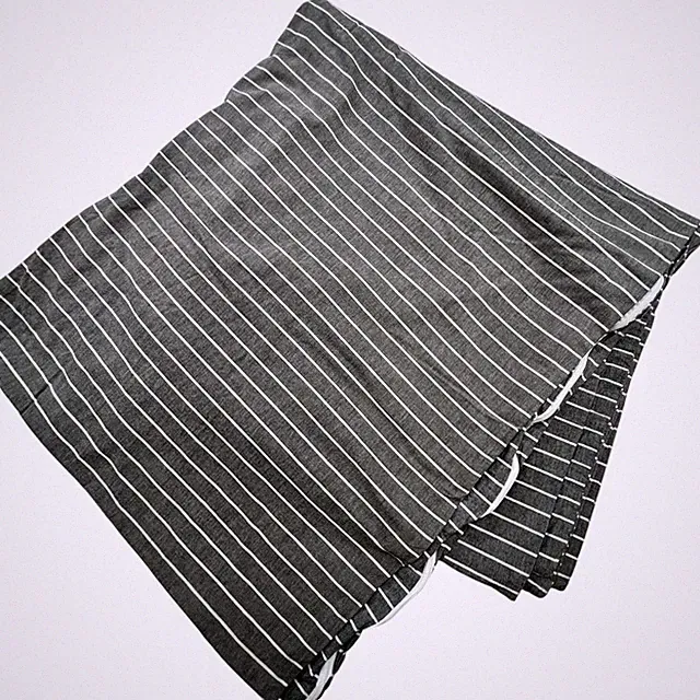 Wake In Cloud 100% Cotton Gray Striped Zip Queen Duvet Cover Bedding Lightweight