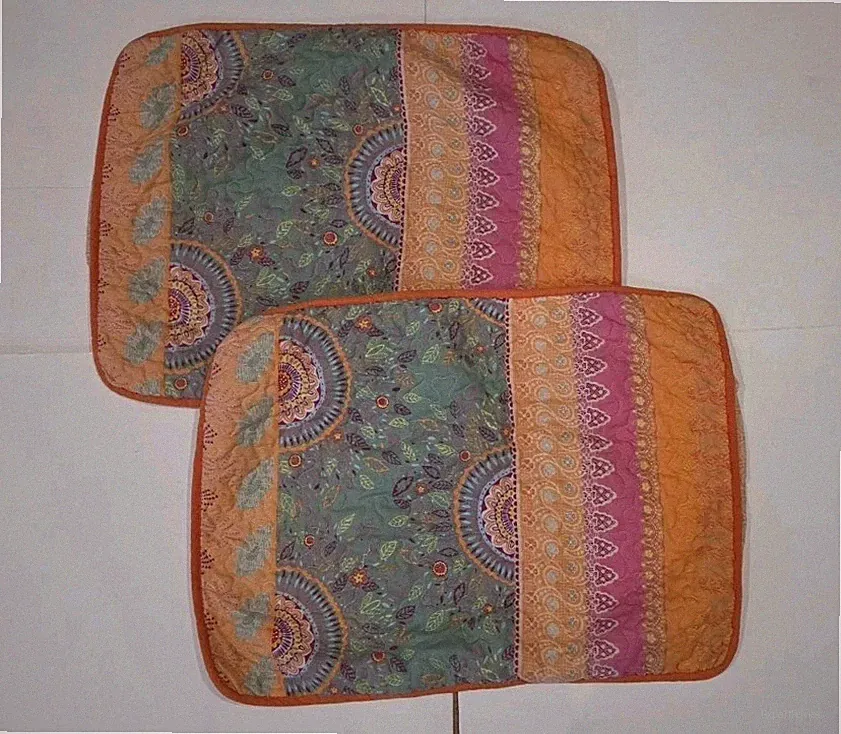 Wake in Cloud Boho Standard Pillow Envelope Shams Pair Quilted 25"x18"