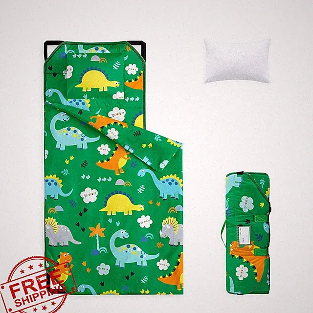 Wake In Cloud Cot Nap Mat Dinosaur Blanket Pillow Toddler