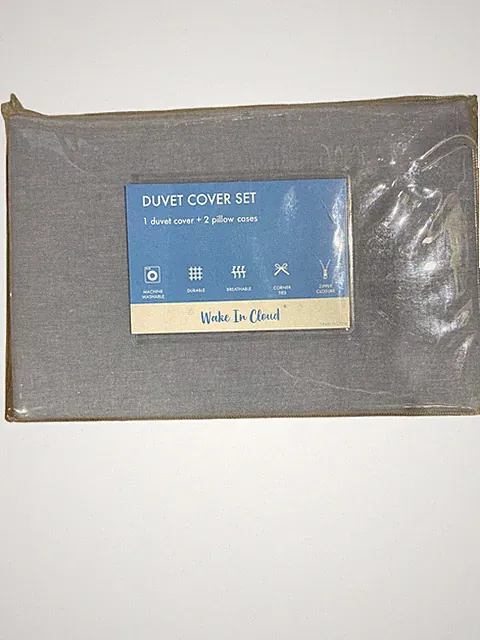 Wake In Cloud, Cotton, Duvet, Cover, Full Size, Light, Denim, Blue, 100% Washed