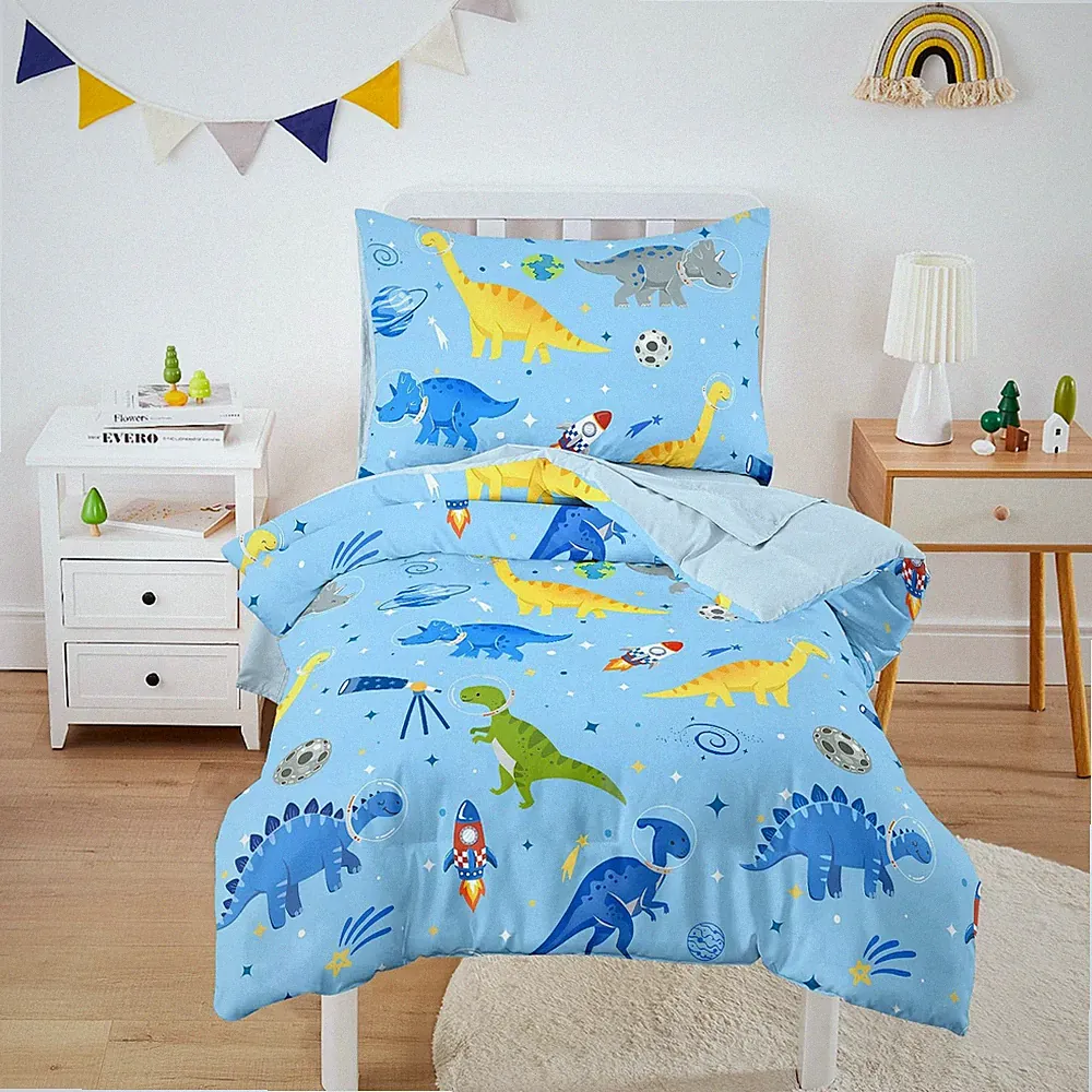 Wake In Cloud Dinosaur Toddler Bedding Set Boys Dino Astronaut Rocket Space 4 Pi