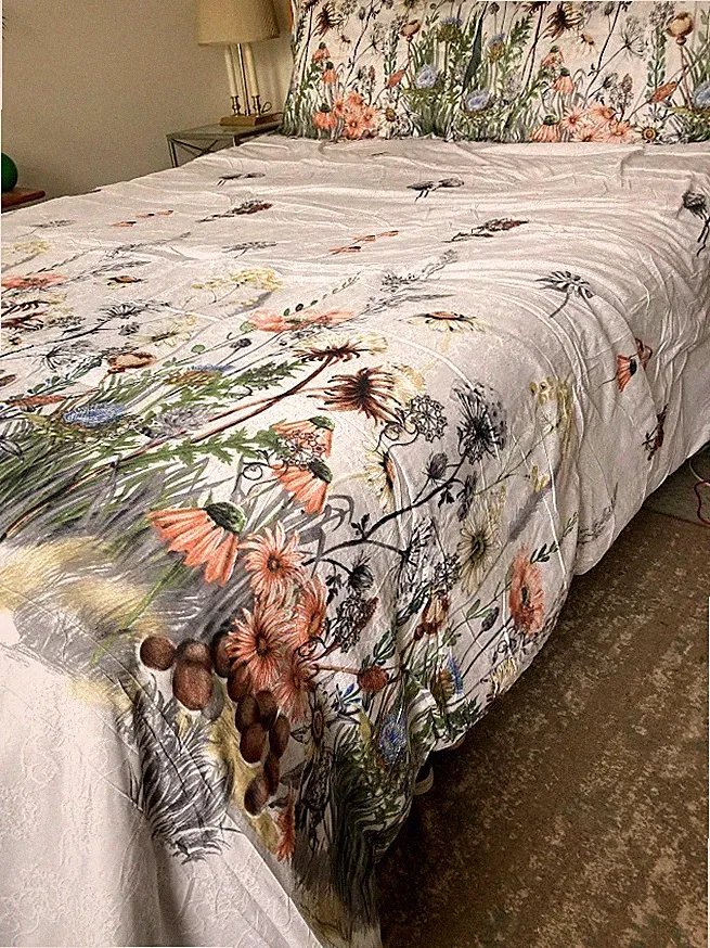 Wake In Cloud Floral Comforter Set Cottage Core Shabby Chic Botanical Flower