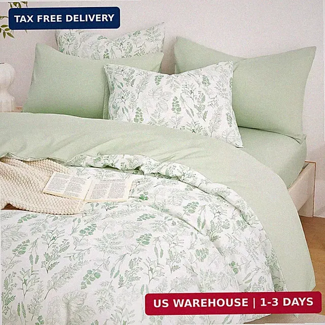 Wake In Cloud - Floral Duvet Cover Set, Botanical Vintage Flower Coquette Cottag