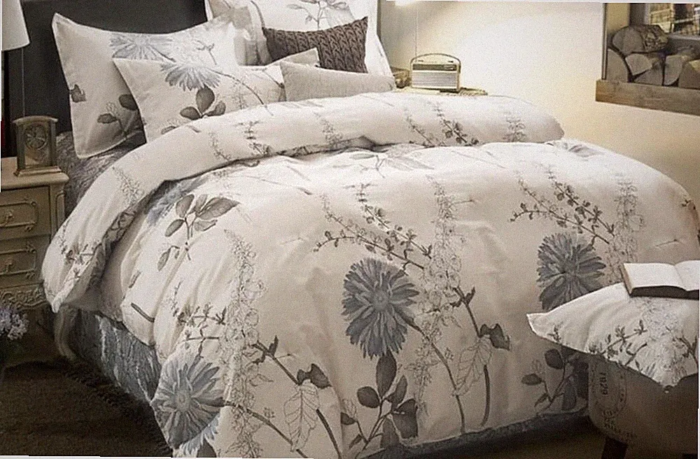 Wake In Cloud Floral Quilt Set, 100% Cotton Fabric Vintage Flower TWIN / TWIN XL