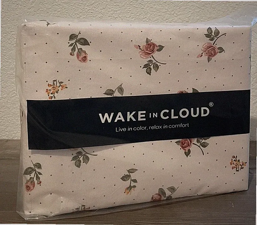 Wake in Cloud Pink Roses Floral Twin XL Cotton Duvet Cover