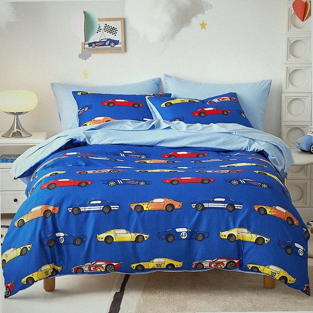 Wake In Cloud Race Car Bedding Set Super Car Sheets Boy Room Decor Comforter