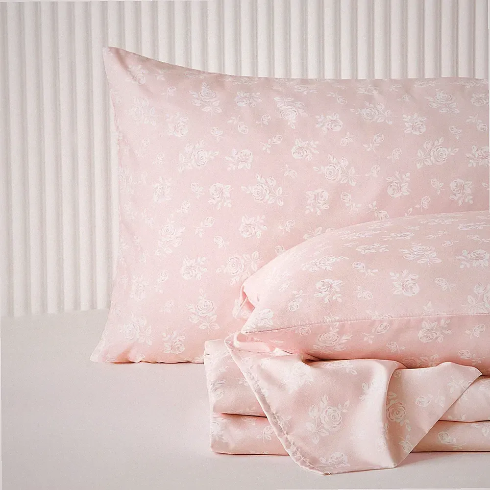 Wake In Cloud - Shabby Chic Bed Sheets, 4-Piece Sheet Set, Floral Flower Rose...