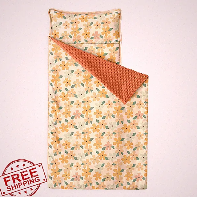 Wake In Cloud Toddler Nap Mat Pillow Blanket Floral Daycare Preschool Roll Up