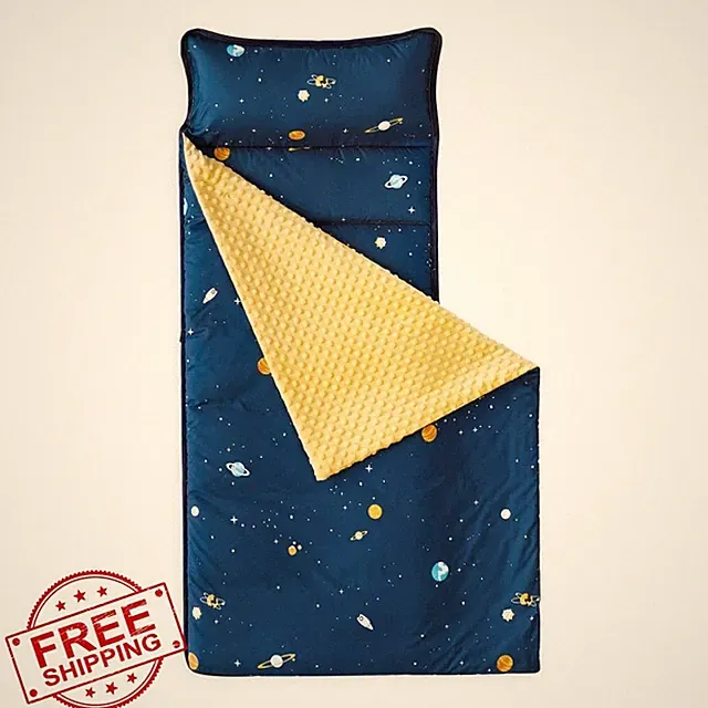 Wake In Cloud Toddler Nap Mat Pillow Blanket Stars Navy