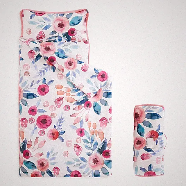Wake In Cloud - Toddler Nap Mat with Pillow and Blanket, for Kids Girls floral