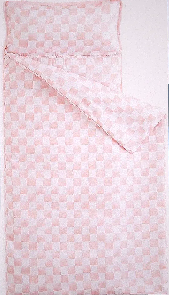 Wake In Cloud - Toddler Nap Mat with Pillow and Blanket Pink White
