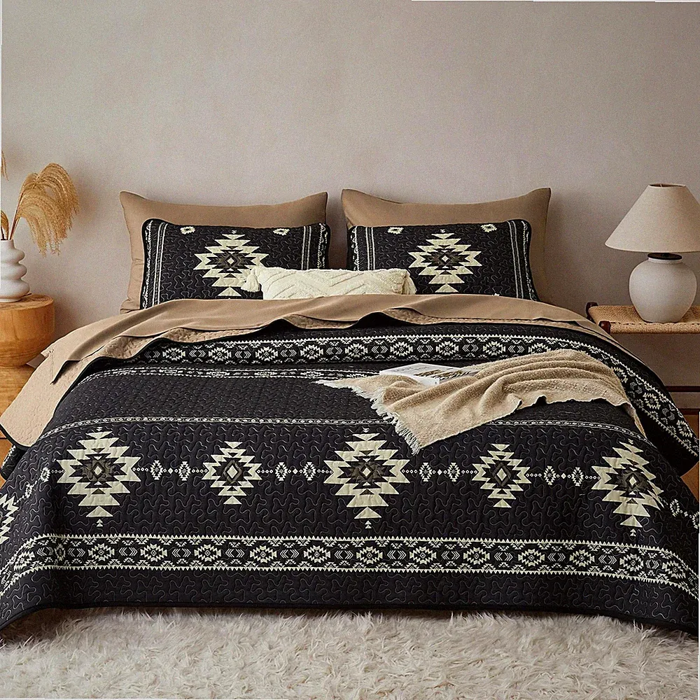 Wake In Cloud - Western Quilt Set, Southwestern Aztec Country Tribal Native A...