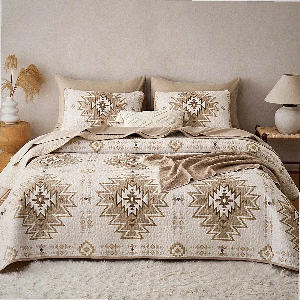 Wake In Cloud - Western Quilt Set, Southwestern Rustic Farmhouse Style with A...