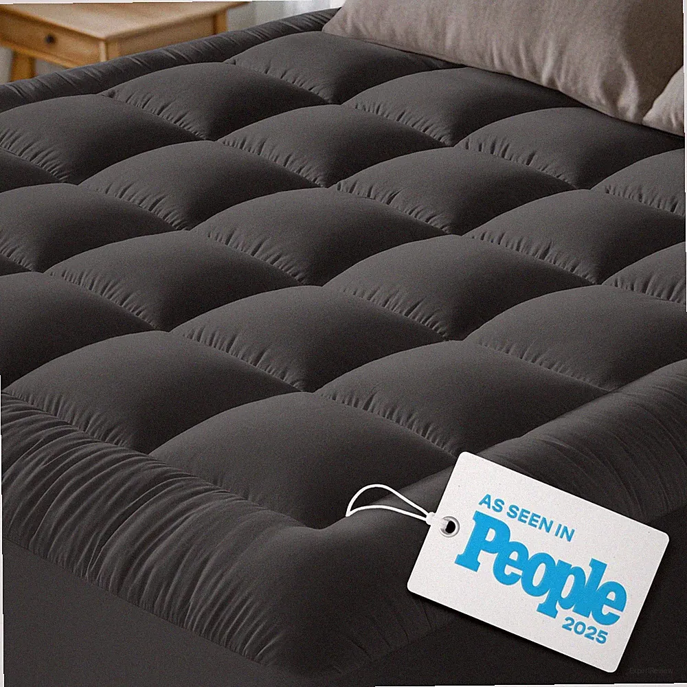 Wake Refreshed - Cloud Like Queen Mattress Topper 100% Cotton Dark Gray